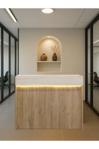 Wilko Çekmeceli Led Işıklı Karşılama Bankosu 110cm Sepet Traverten